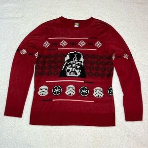 Star Wars Darth Vader crewneck sweater size Large red and black